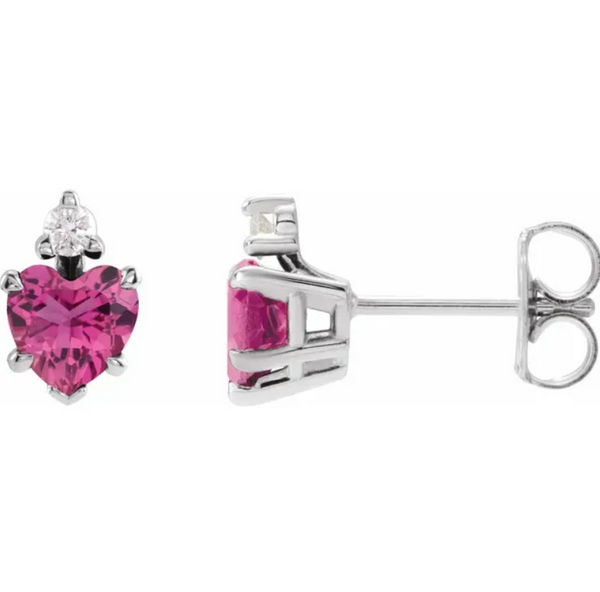 Heart Cut Stud Drop Earrings