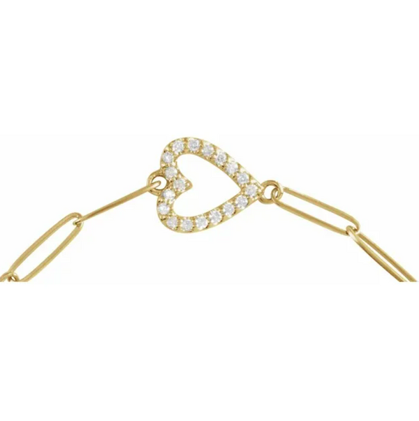Diamond Heart Chain-Link Bracelet