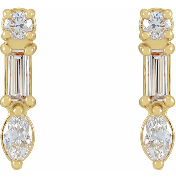 Multi-Stone Bar Earring