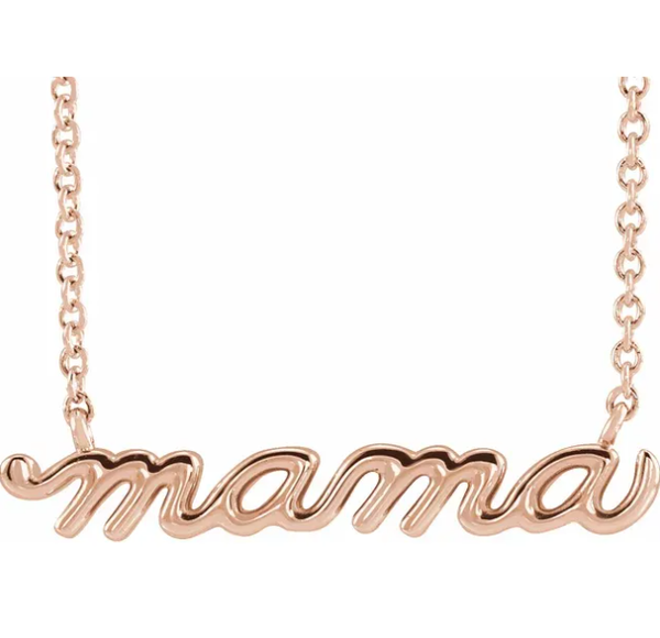 "mama" cursive script necklace