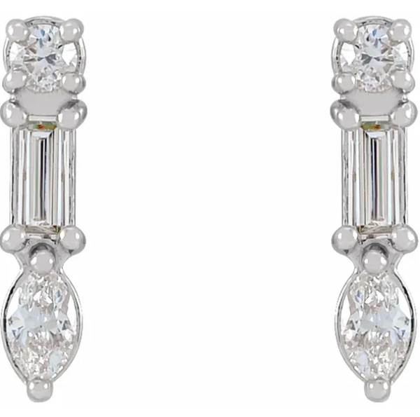 Multi-Stone Bar Earring