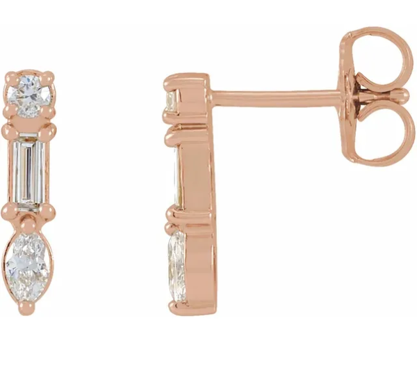 Multi-Stone Bar Earring