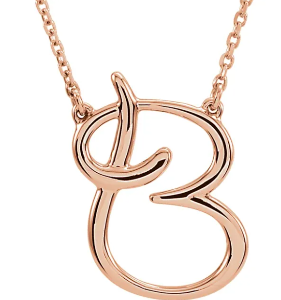 Alphabet Cursive/Script Letter Necklace