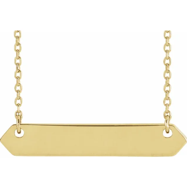 Hexagon Engravable Bar Necklace