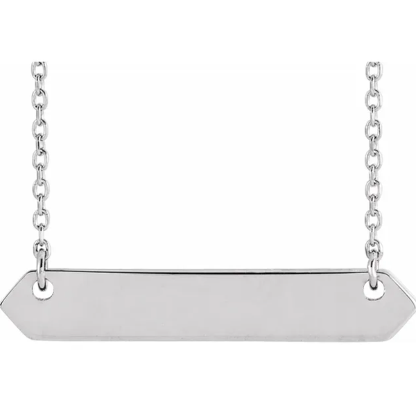 Hexagon Engravable Bar Necklace