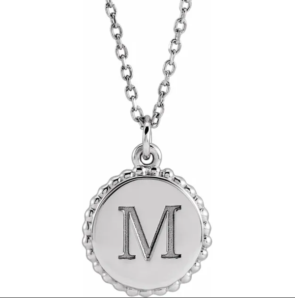 Circle Signet Beaded Necklace