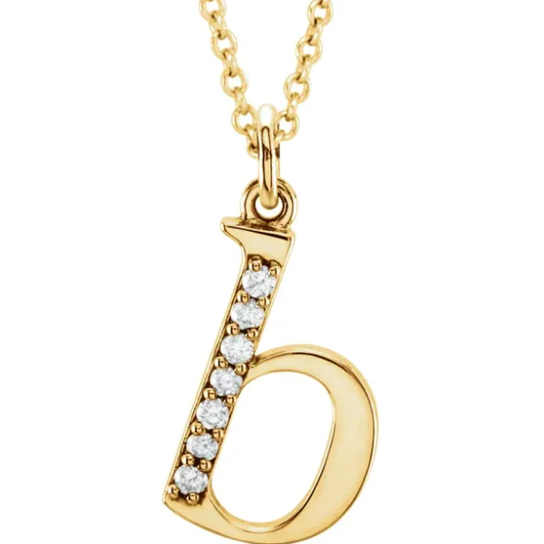 Alphabet Lowercase Diamond Letter Necklace