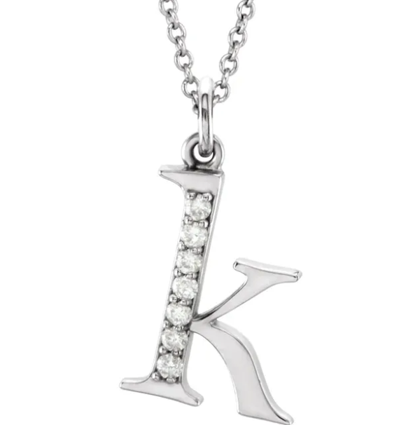 Alphabet Lowercase Diamond Letter Necklace