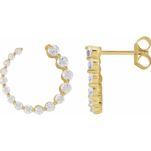 Scallop Hoop Earrings (Lab Grown)