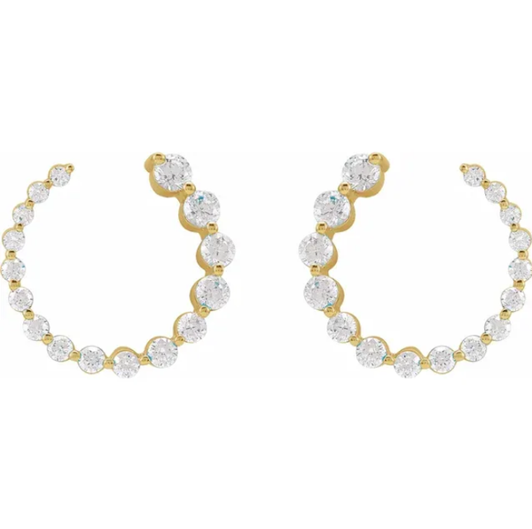 Scallop Hoop Earrings (Lab Grown)
