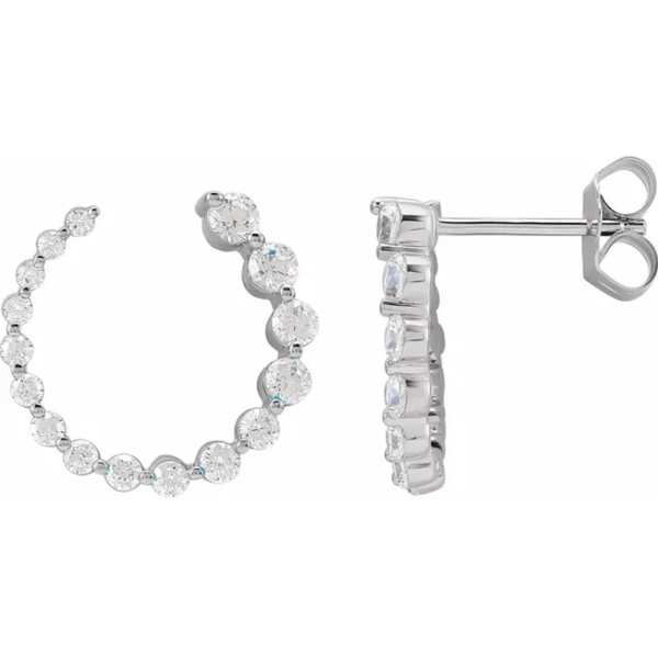 Scallop Hoop Earrings (Lab Grown)