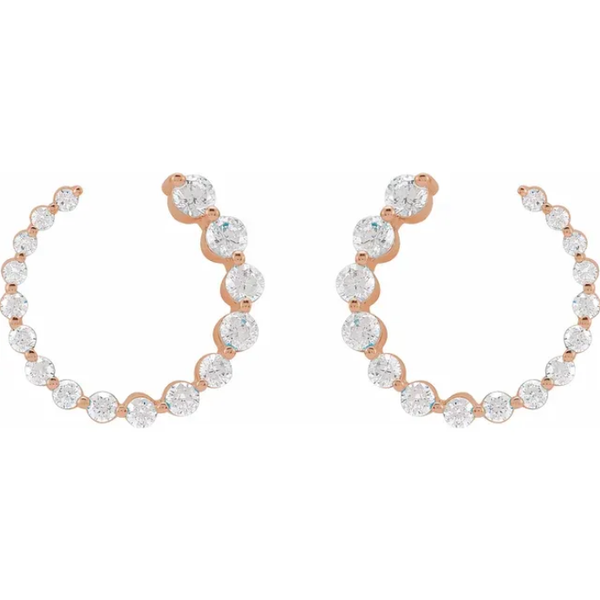 Scallop Hoop Earrings (Lab Grown)