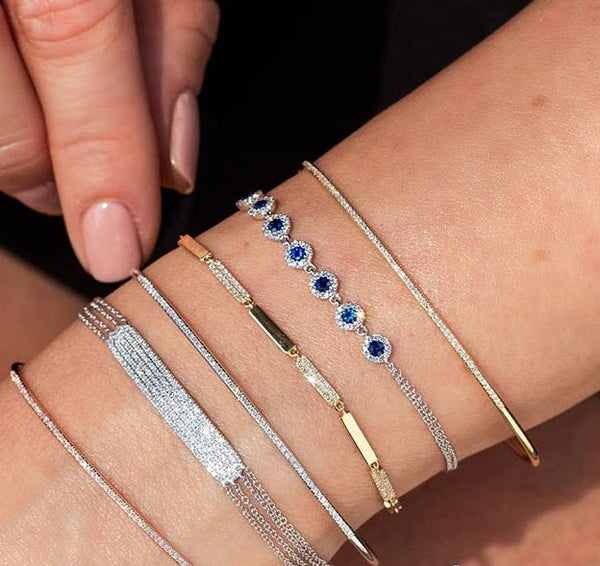 Gold Link Diamond Pave Bracelet