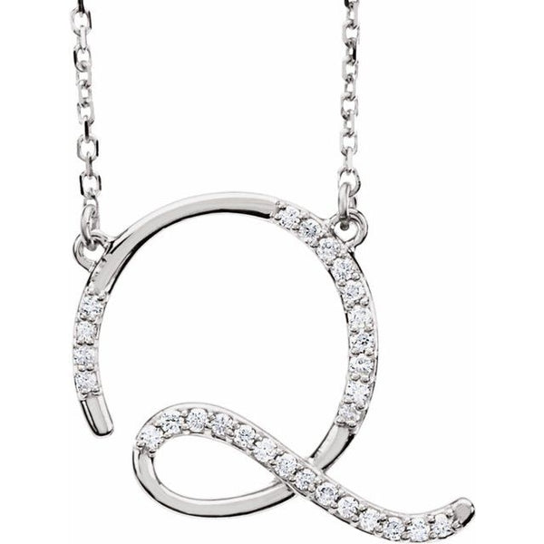 Alphabet Cursive/Script Diamond Letter Necklace
