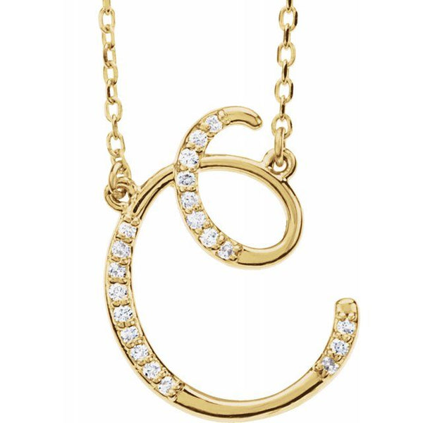 Alphabet Cursive/Script Diamond Letter Necklace