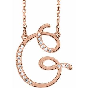 Alphabet Cursive/Script Diamond Letter Necklace