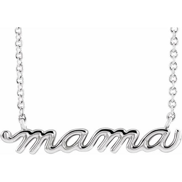 "mama" cursive script necklace