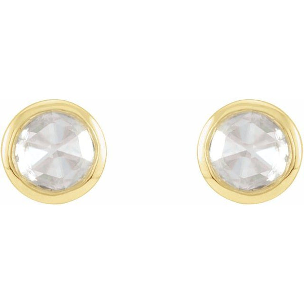 Rosecut Diamond Bezel Studs