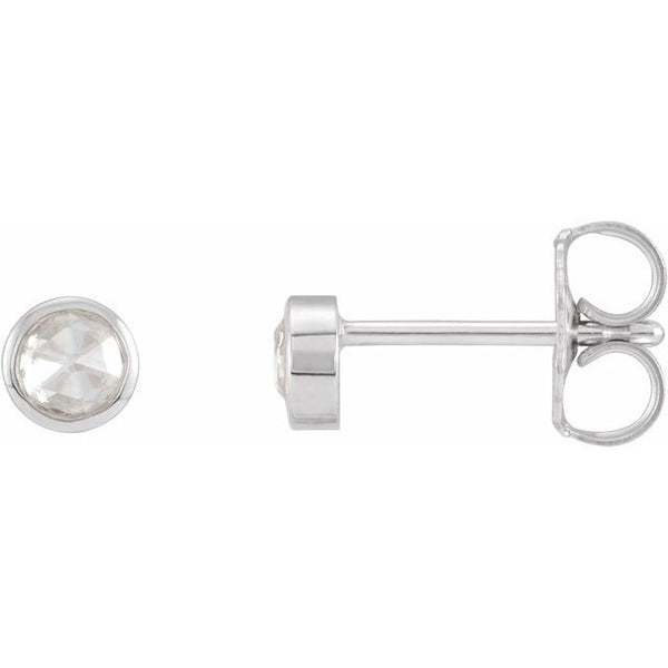 Rosecut Diamond Bezel Studs