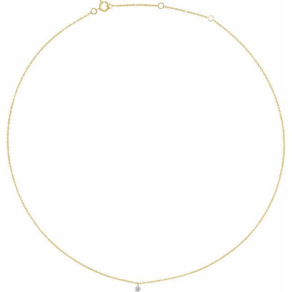 Solitaire Round Cut Diamond Necklace