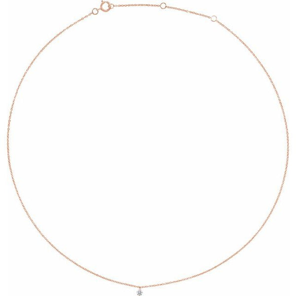 Solitaire Round Cut Diamond Necklace