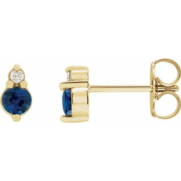 Sapphire and Diamond Studs