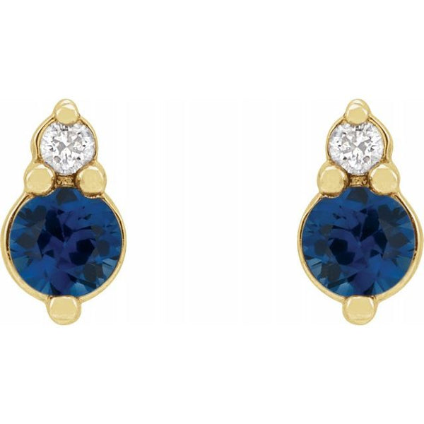 Sapphire and Diamond Studs