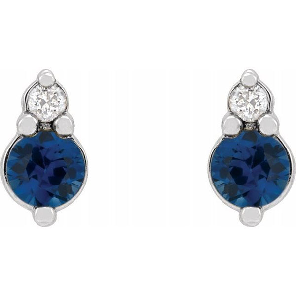Sapphire and Diamond Studs