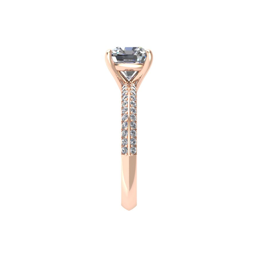 Knife Edge French Set Pave Solitaire Ring – The Classic Gem