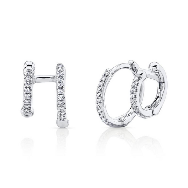 Double Huggie Hoop Earrings