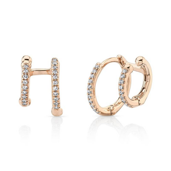 Double Huggie Hoop Earrings