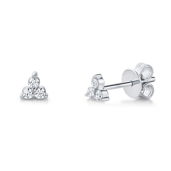 Trio Cluster Diamond Earrings