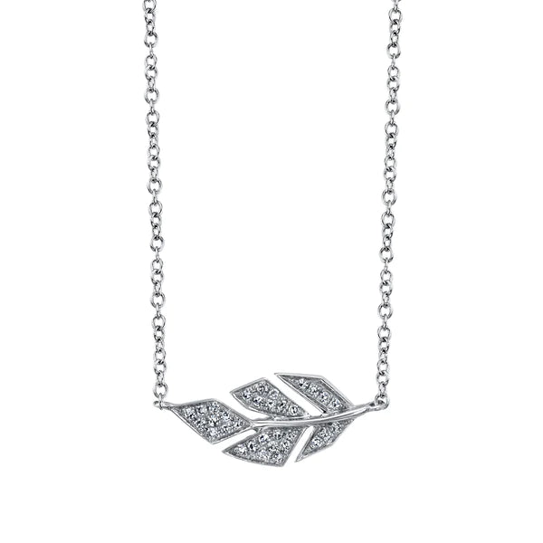 Diamond Pave' Nature / Leaf Necklace