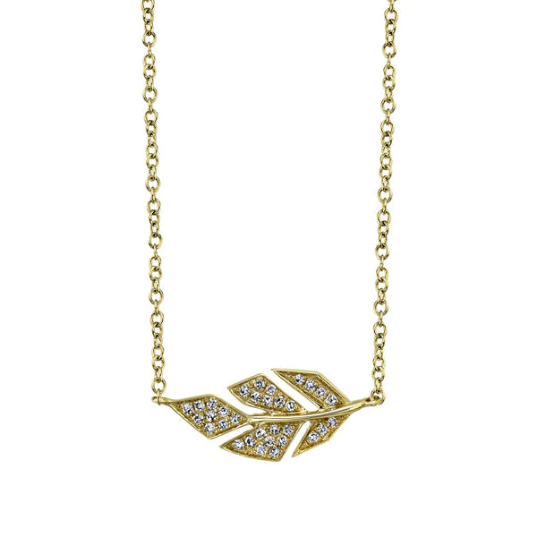 Diamond Pave' Nature / Leaf Necklace