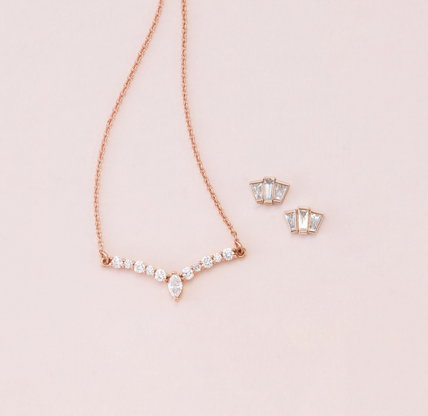 Geometric Cluster Diamond Earrings