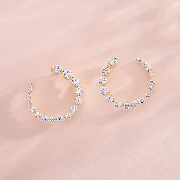 Scallop Hoop Earrings (Lab Grown)