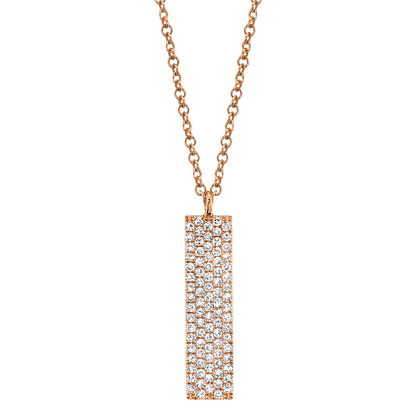 North South Diamond Pave Bar Necklace