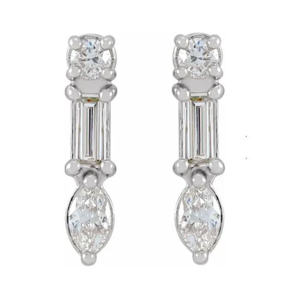 Multi-Stone Bar Earring