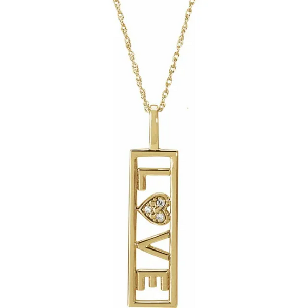 'LOVE' Vertical Border Necklace