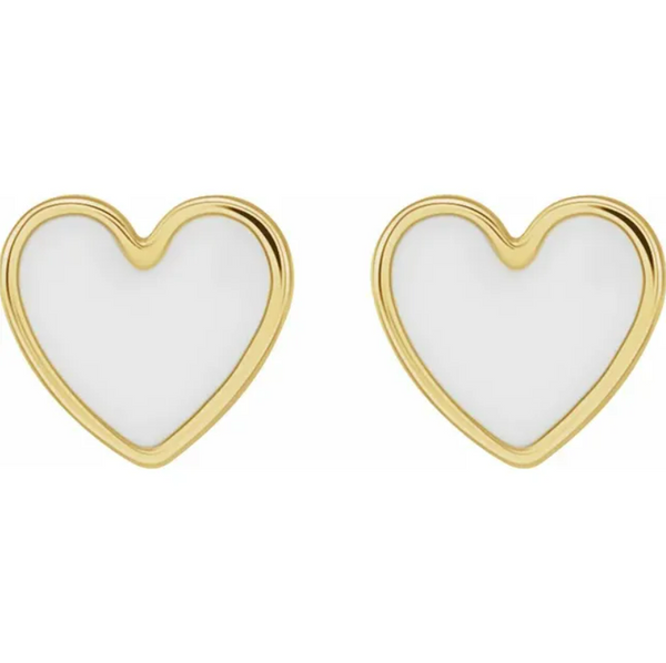 Enamel Heart Earrings