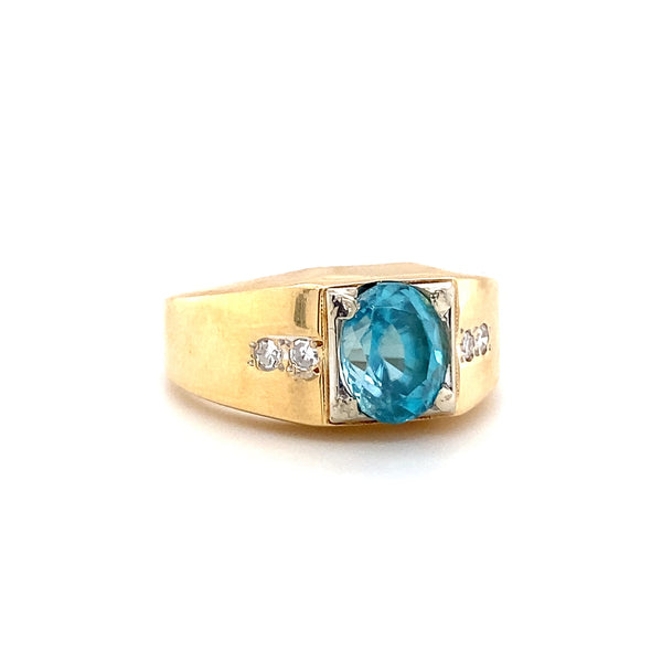 Blue Topaz Tank Ring