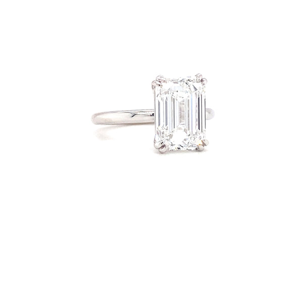 Emerald Solitaire - Double Claw Prong