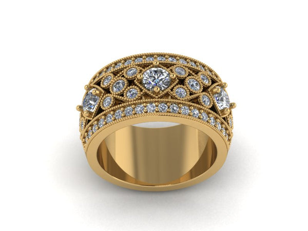 Grace - Wide Diamond Vintage Inspired Band