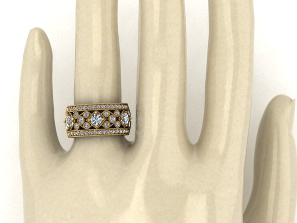 Grace - Wide Diamond Vintage Inspired Band