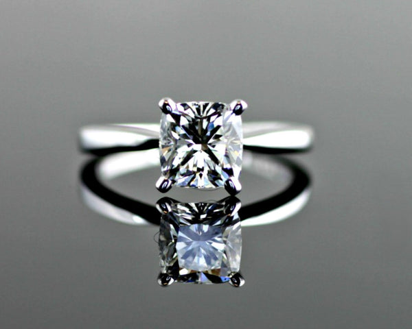 Classic V Prong Tapered Solitaire Engagement Ring