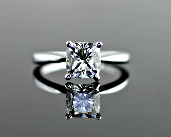 Classic V Prong Tapered Solitaire Engagement Ring