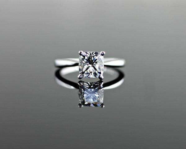 Classic V Prong Tapered Solitaire Engagement Ring