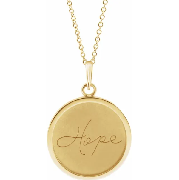 Disc Necklace (Love, Live, Hope)