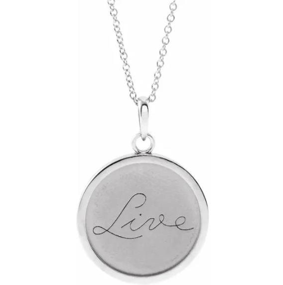 Disc Necklace (Love, Live, Hope)