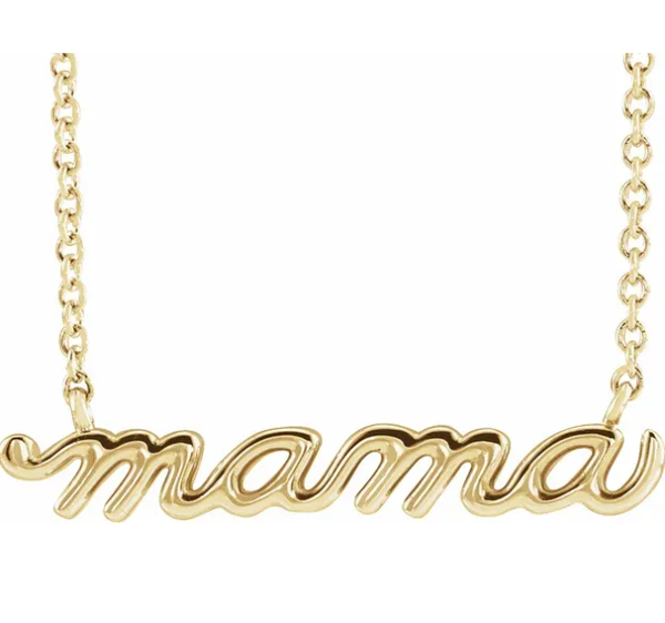 "mama" cursive script necklace